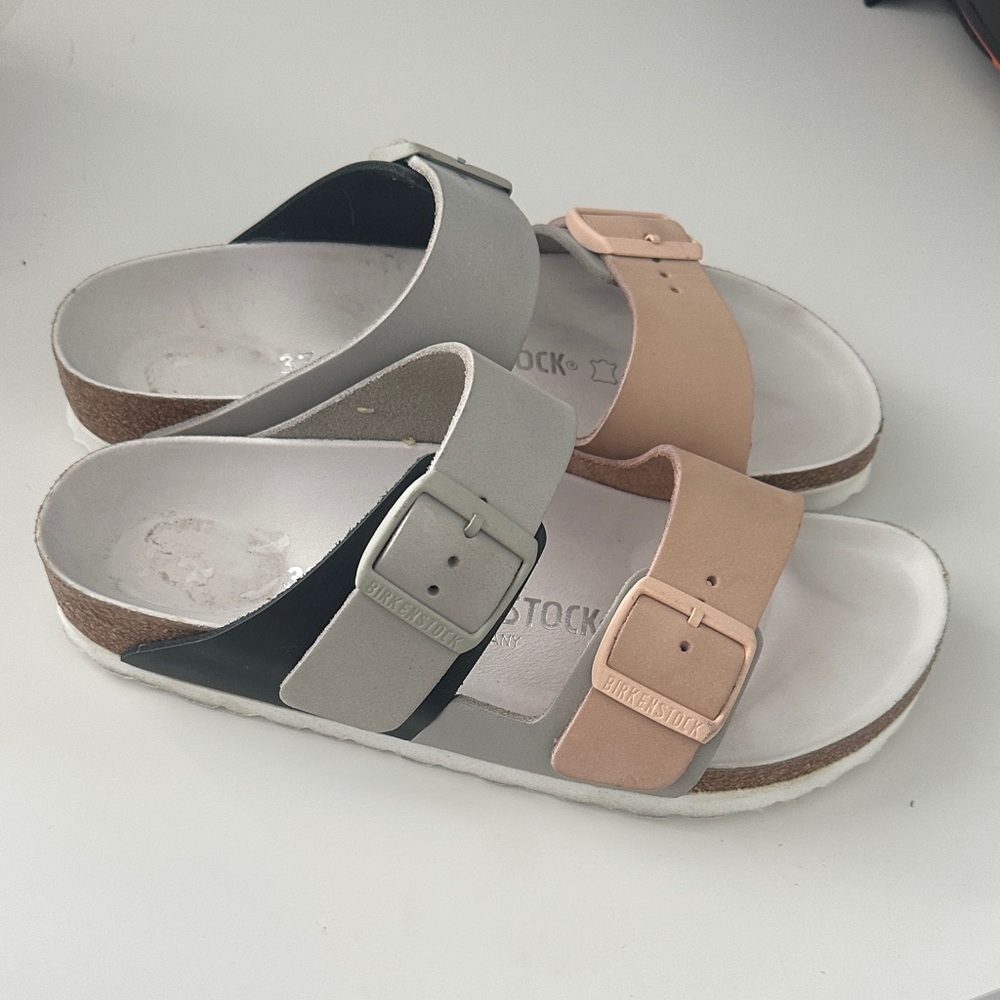 Birkenstock Sandals - Gray, Black, and Tan